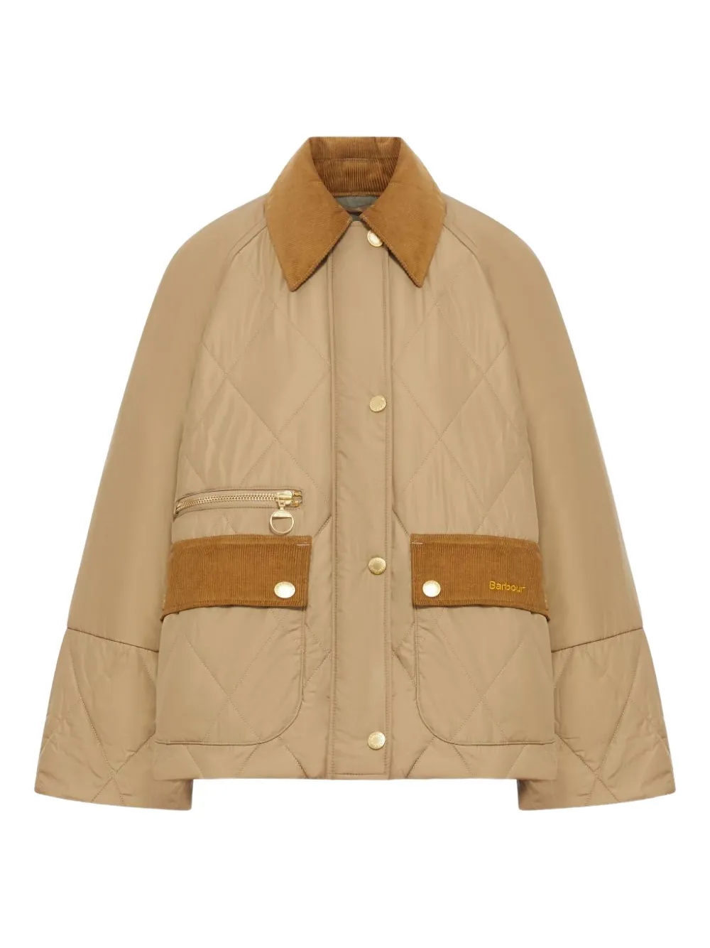 

Стеганый пуховик с вельветовым воротником Barbour, нейтральный