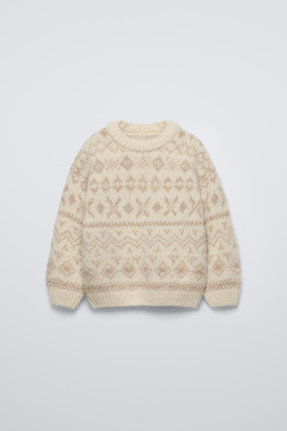 

Жаккардовый трикотажный свитер из коллекции ski ZARA, экрю