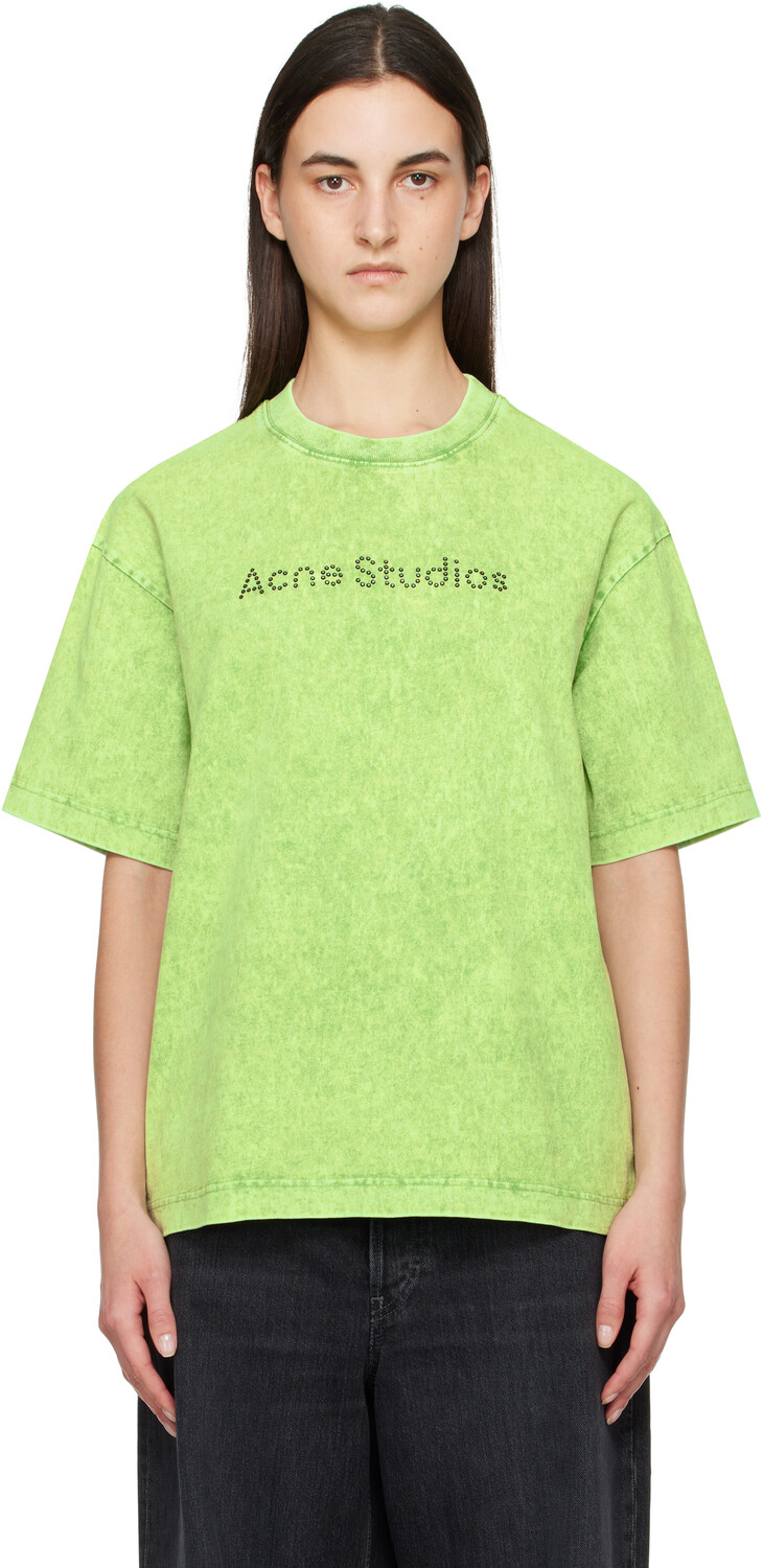 

Футболка с зеленым логотипом Acne Studios, Bright green