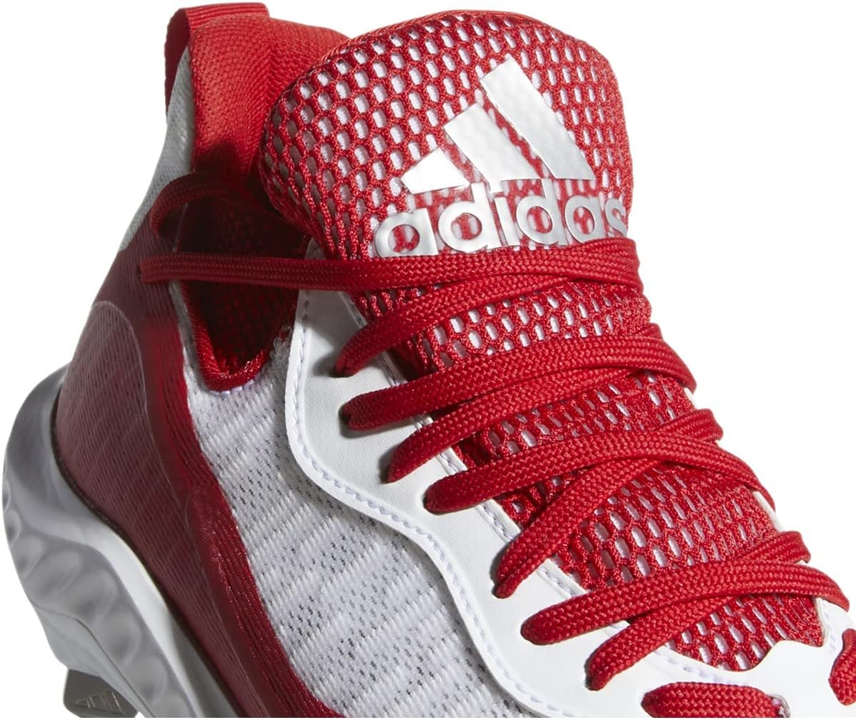 Мужские бейсбольные бутсы adidas Icon V Bounce, белый/алый — фото 4