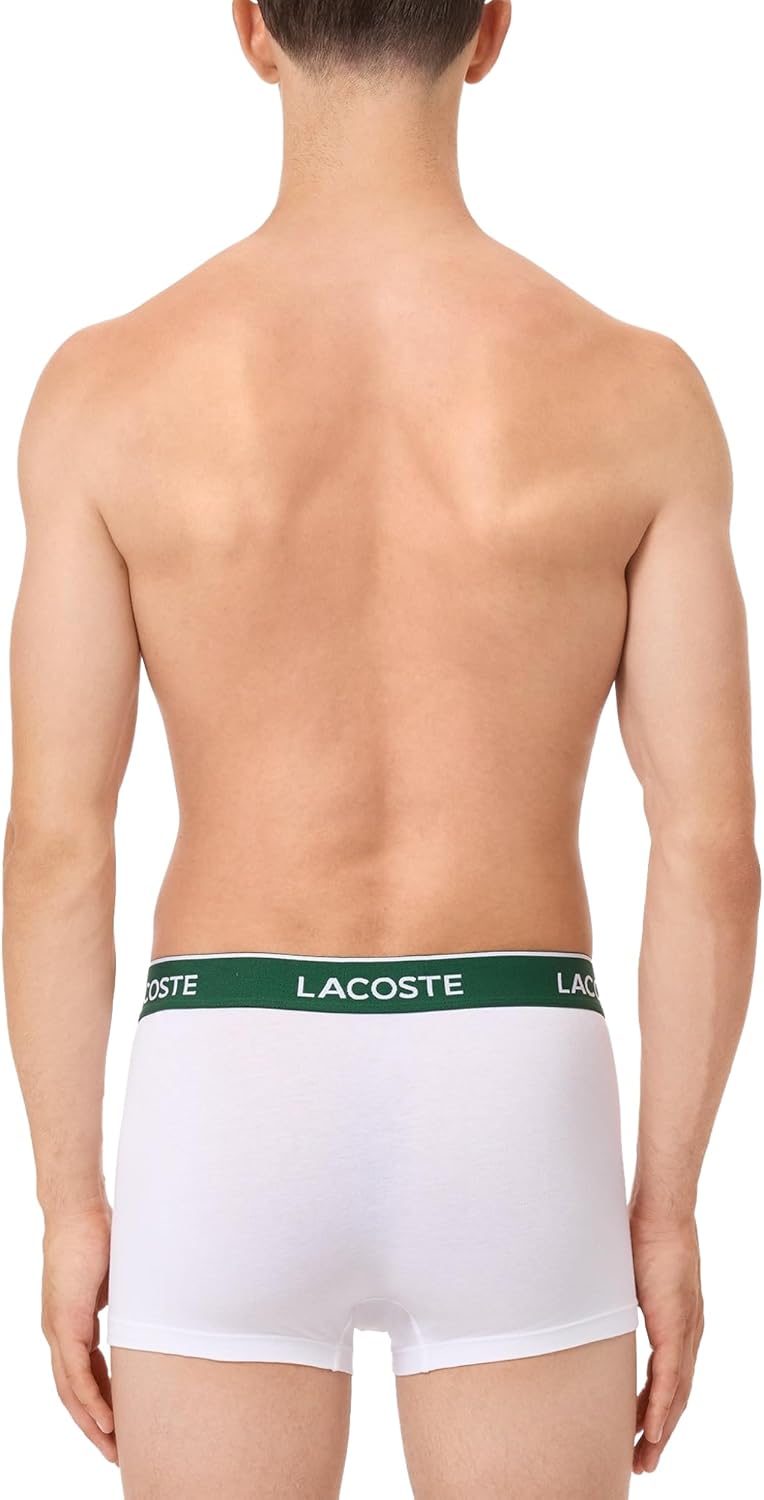 Lacoste мужские хлопковые эластичные трусы Essentials, 5 шт (Amazon Exclusives), Black/White/Silver Chine — фото 3