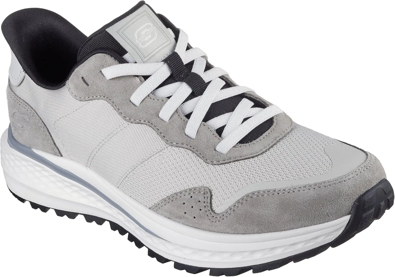 Мужские повседневные кроссовки Skechers 211069-gry, Gray Leather Mesh — фото 2