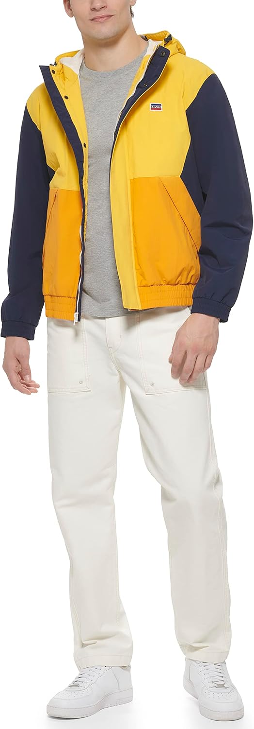 Levi's mens Мужская ретро-ветровка Levi's в цветных блоках, Apricot Color Block — фото 2