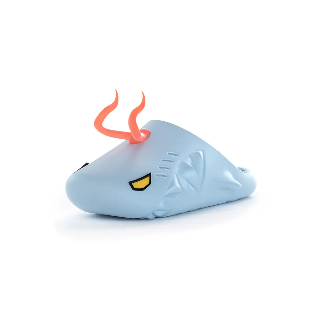 

HelloSlippers Акульи мюли демон, закрытые тапочки унисекс синие, цвет Blue