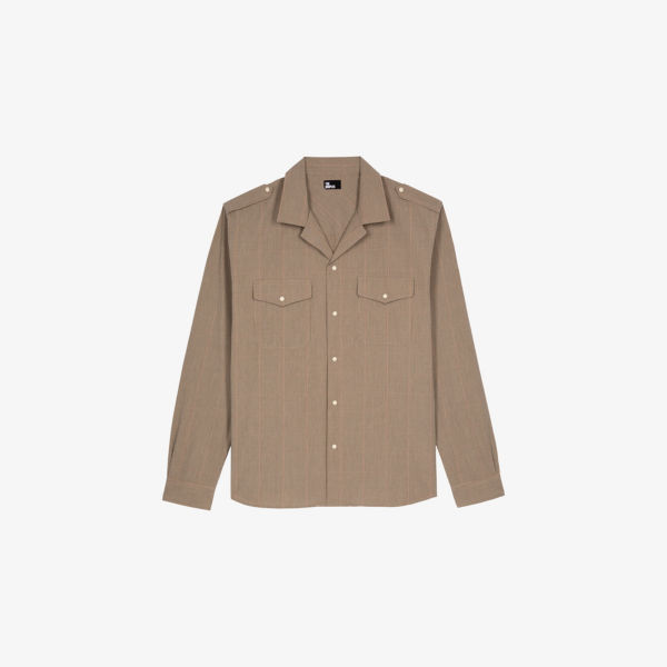 

Длинная хлопковая рубашка с накладными карманами The Kooples, мультиколор