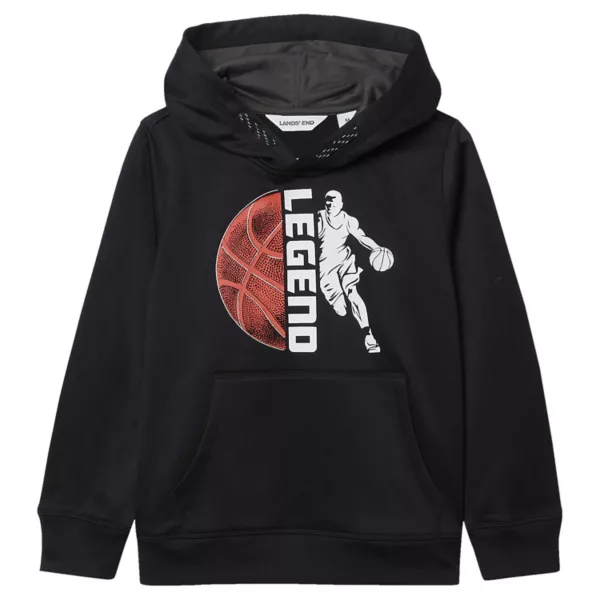 

Толстовка Active Hoodie для мальчиков 6-16 лет, обычная и хаски расцветка Lands' End, цвет basketball black