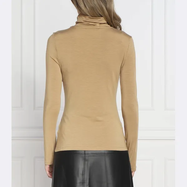 Облегающая водолазка из мягкого тенселя Tommy Hilfiger, коричневый — фото 2
