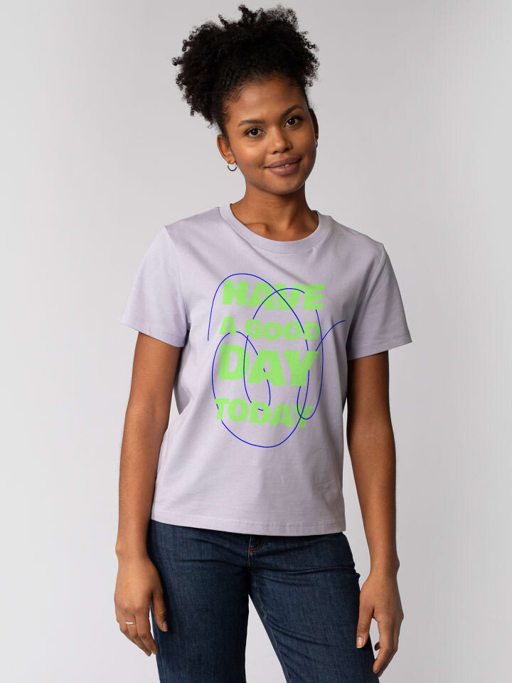 

Футболка wat Apparel T-Shirt Have a good day today, цвет Lavender