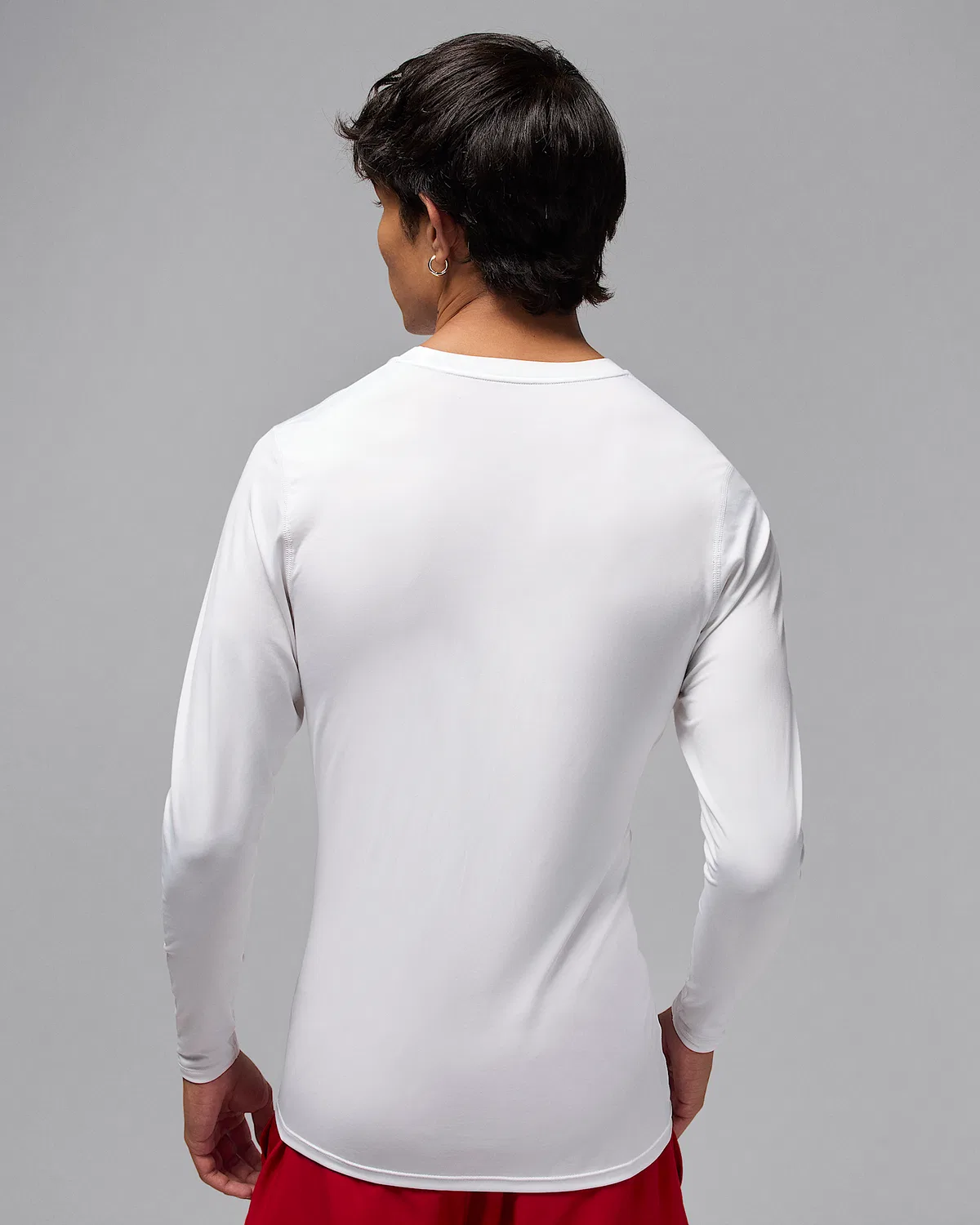 Мужская длинная базовая футболка Dri-FIT Jordan Sport, White/Black — фото 2
