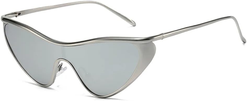 

Солнцезащитные очки в стиле стрит-хип-хоп с крупной треугольной оправой «кошачий глаз», подчеркивающие индивидуальность, с защитой от УФ-излучения, унисекс KTUCN, Silvery