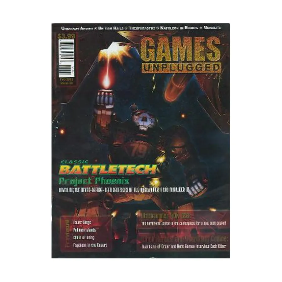 

Журнал #23 "Classic Battletech Project Phoenix", Games Unplugged Magazine