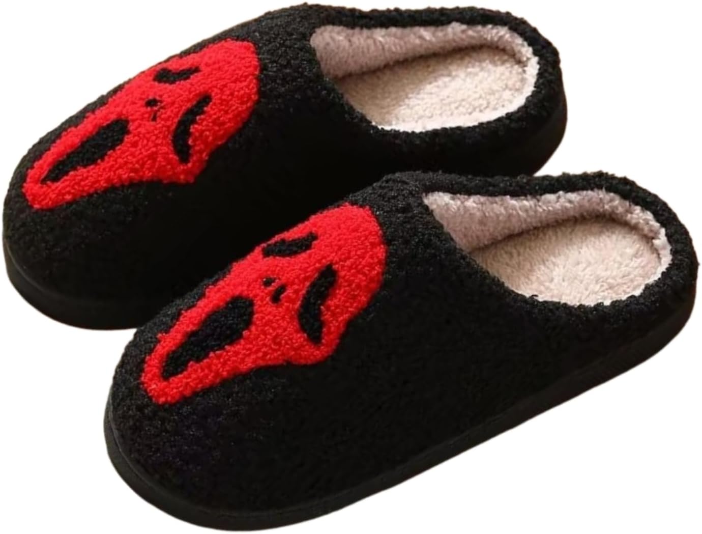 

Тапочки jiajiubai Halloween - теплые уютные тапочки с привидениями и тыквой для дома и улицы, для праздничного использования, красный