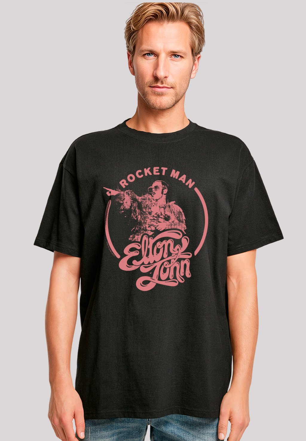 

Футболка с принтом ELTON JOHN ROCKETMAN F4NT4STIC, черный