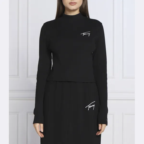 

Фирменная блузка узкого кроя Tommy Hilfiger, черный