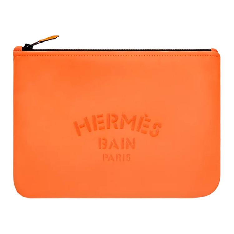 

HERMES Необейн нейлоновая муфта среднего размера женская оранжевая