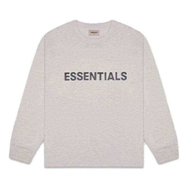 

Футболка fw20 long sleeve tee 'oatmeal' Fear Of God Essentials, серый