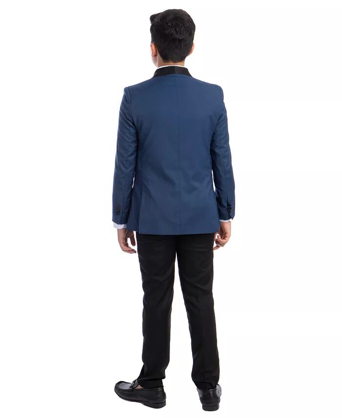 Комплект из 5 предметов для смокинга Slim Fit Shawl для большого мальчика Perry Ellis, синий — фото 2