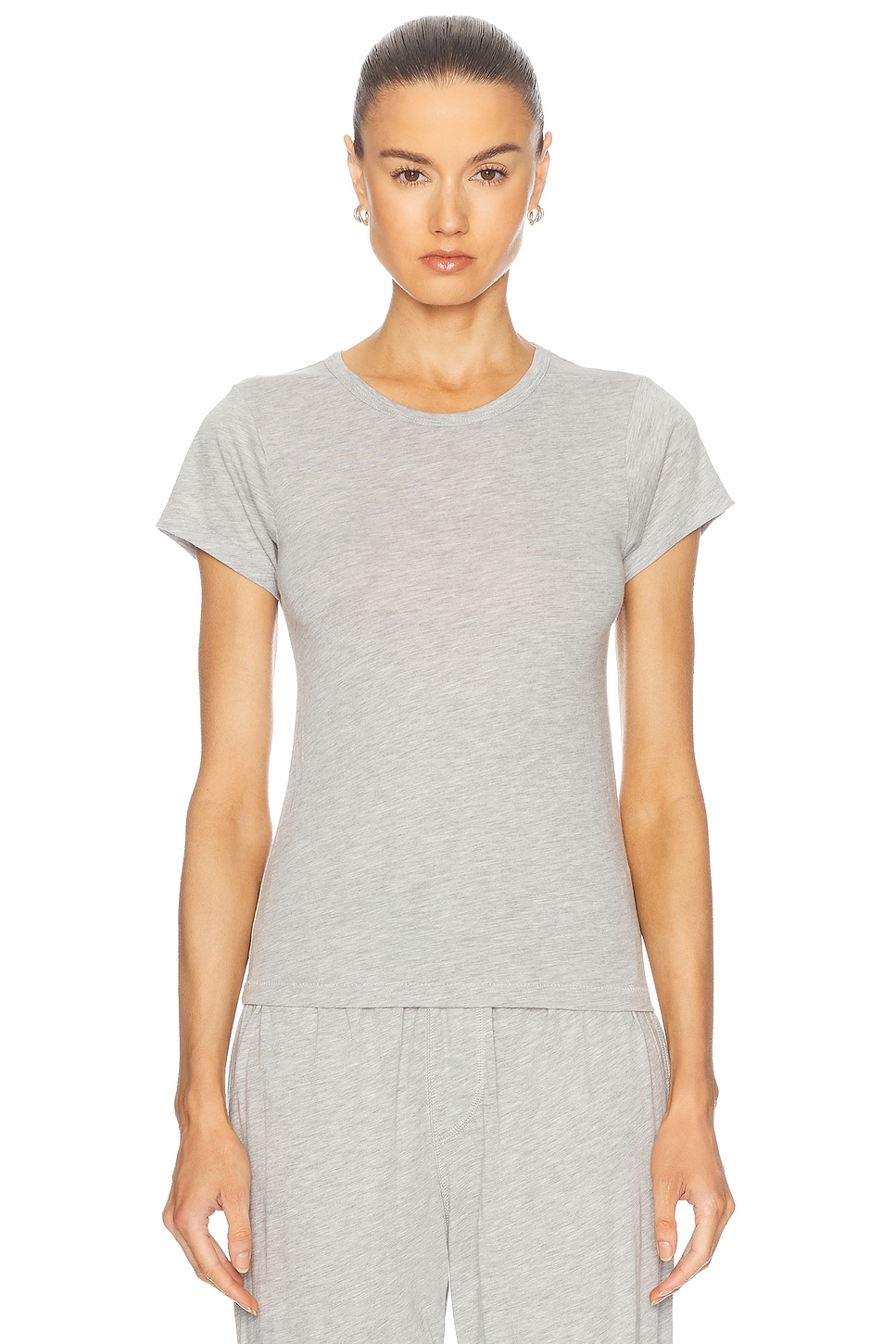 

Приталенная футболка с круглым вырезом и короткими рукавами Eterne, цвет Heather Grey