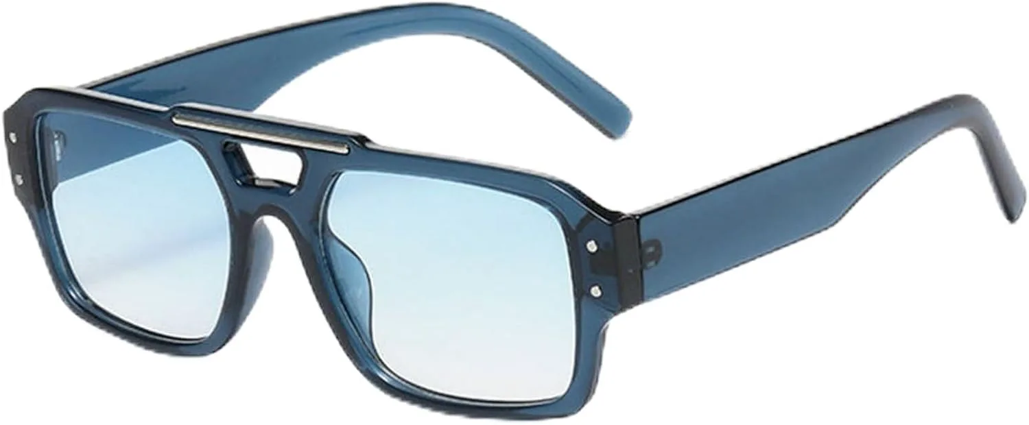 

Солнцезащитные очки Willochra Luxury Rivet Pilot для женщин и мужчин, винтажные, с двойной перемычкой, квадратной формы, защита от УФ-излучения UV400, C3