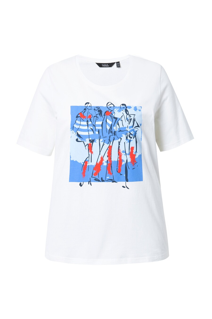 

Рубашка Ulla Popken, цвет Blue/Off white