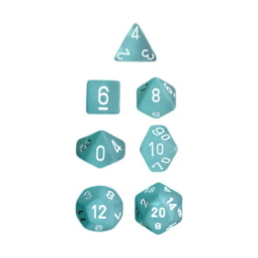 

Комплект Poly Set Бирюзовый с белым (7), Dice - Frosted - Poly Sets (Chessex)