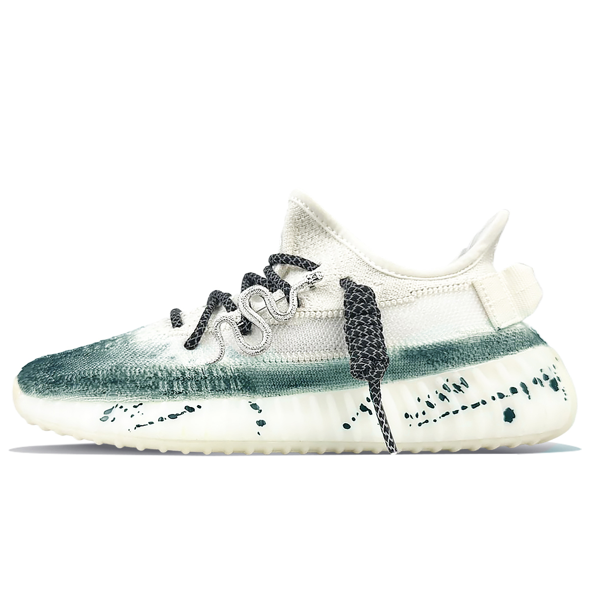 Yeezy Boost 350 V2 Устойчивые к истиранию низкие повседневные кроссовки Unisex Белый Зеленый Adidas Originals