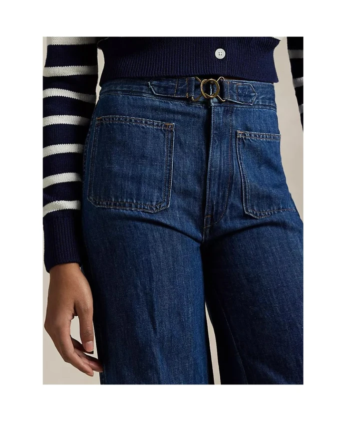Широкие джинсы-клеш Polo Ralph Lauren, синий — фото 4