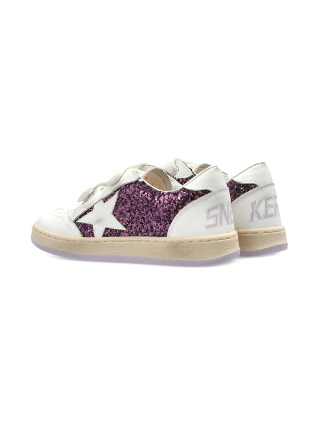 Кроссовки Golden Goose Kids Ball Star с блестками, белый — фото 3