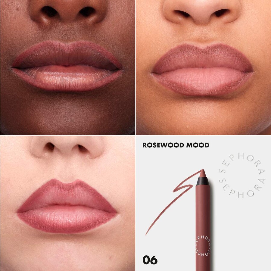 Яркий, стойкий карандаш для губ, сохраняющий свои свойства до 8 часов. SEPHORA COLLECTION, 0.04 oz /1.2 g, 06 Rosewood Mood — фото 2