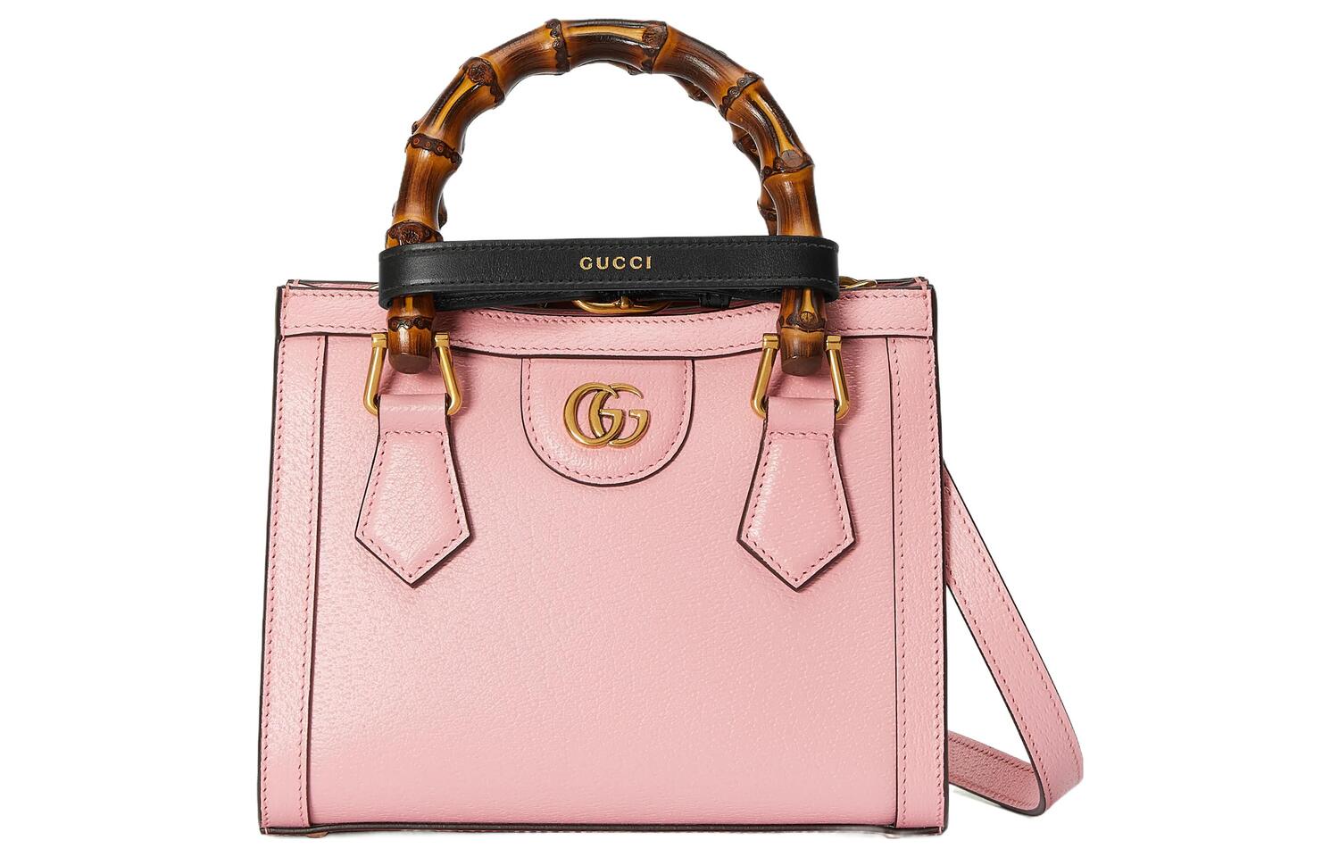 

Кожаная сумка тоут шоппер через плечо мини женская розовая GUCCI