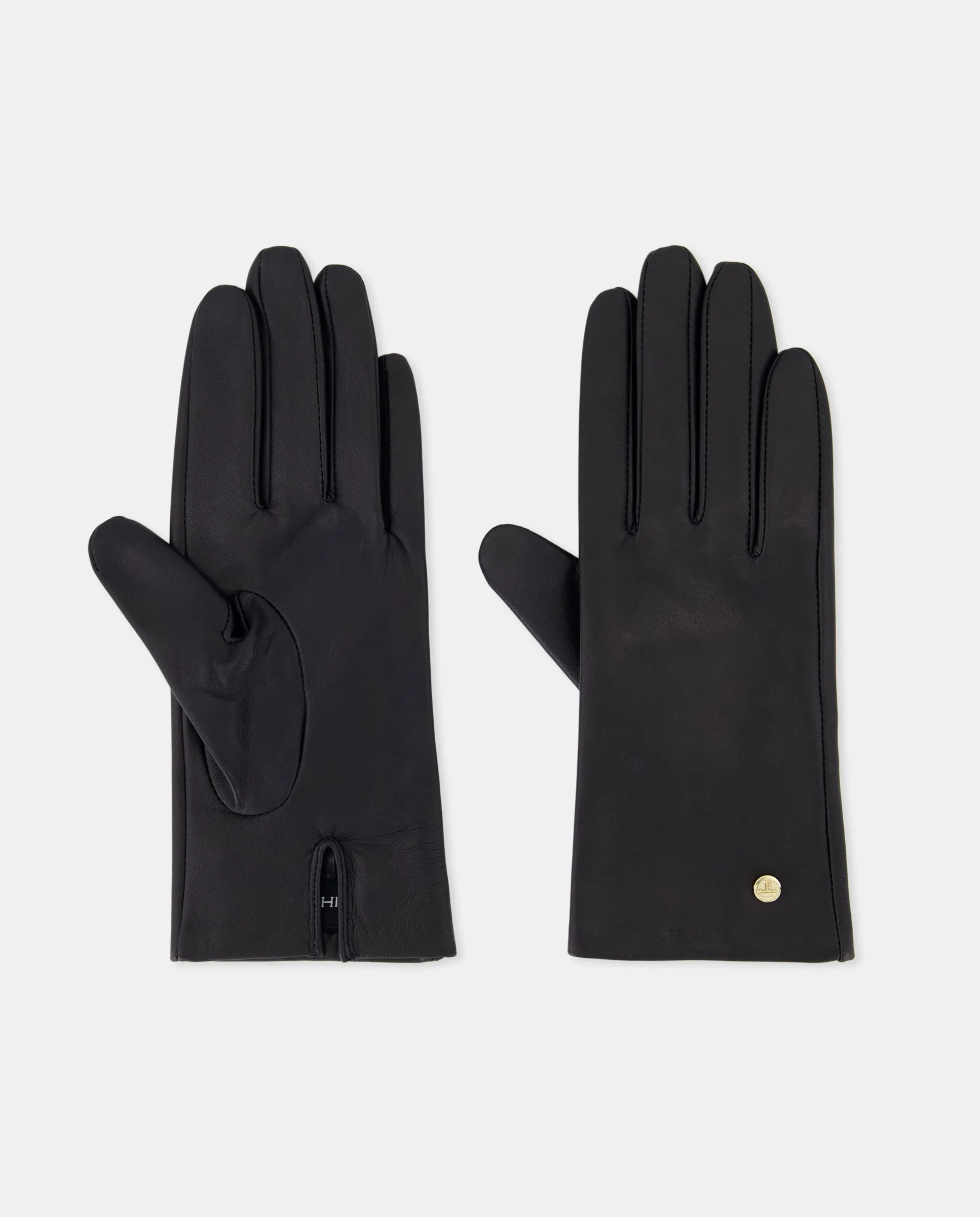 

Базовые кожаные перчатки однотонного цвета Latouche, черный