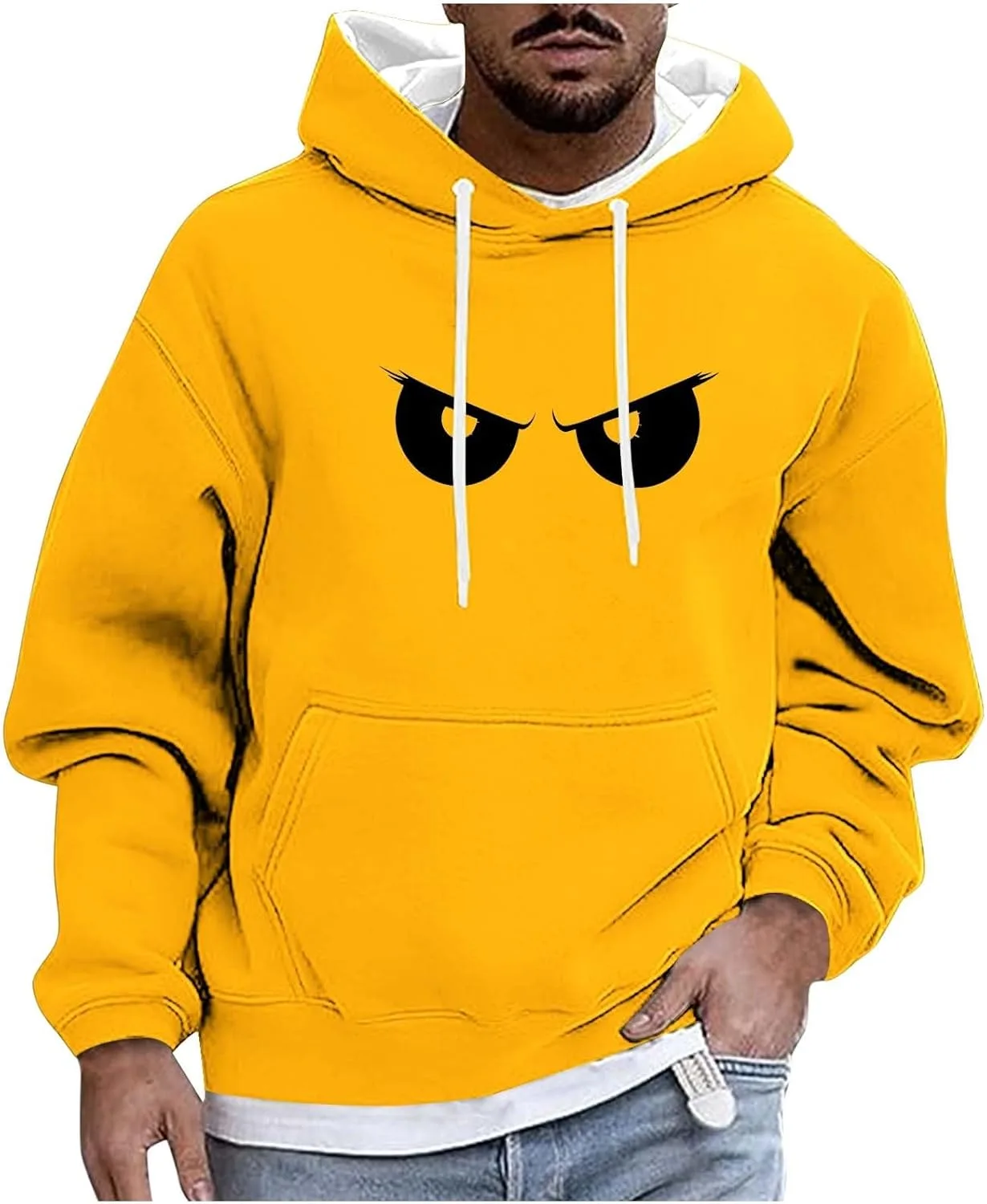 

Мужской худи оверсайз с принтом в виде глаза для тренировок и бега