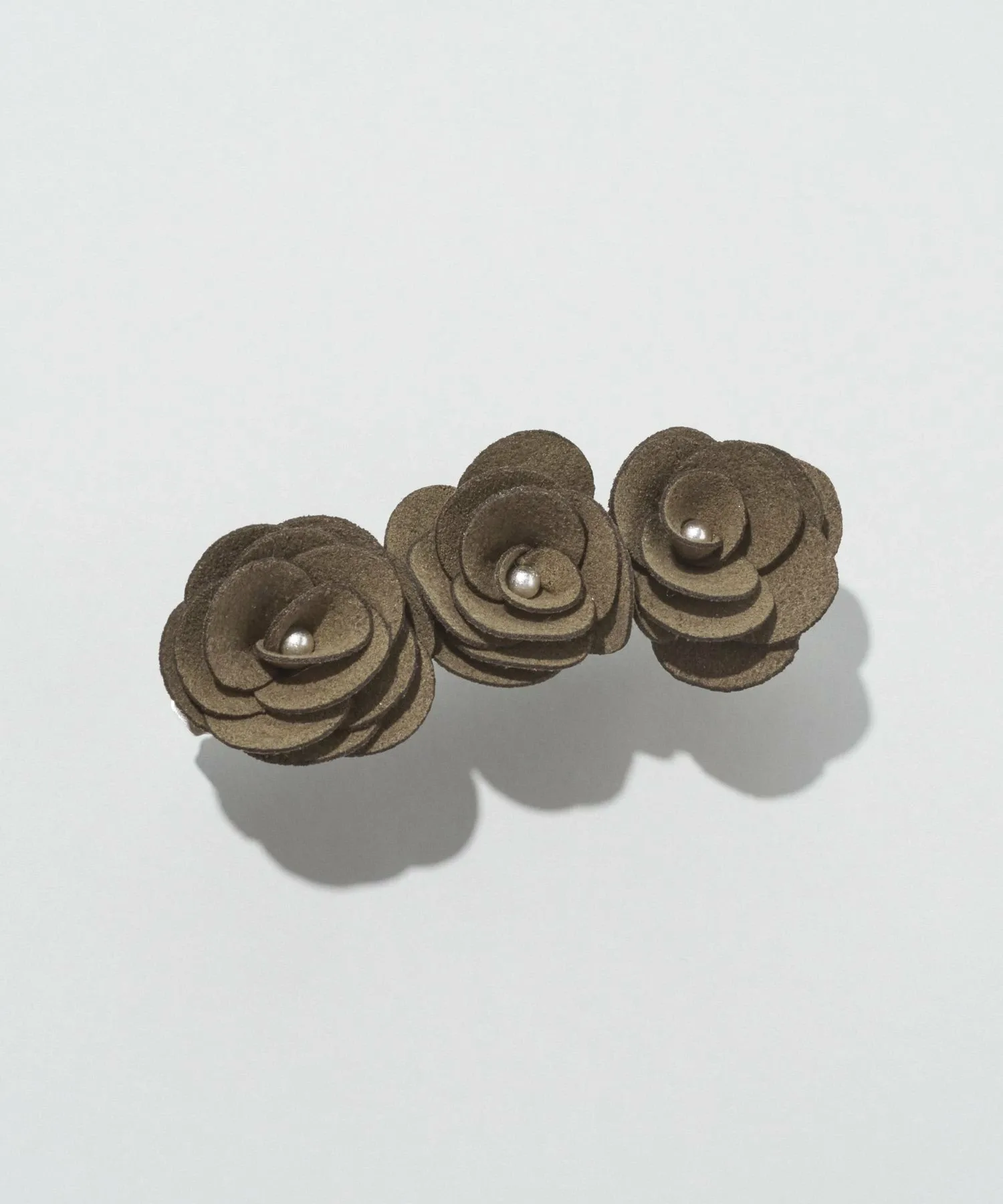 Заколка для волос «Замшевая роза» Goldy, beige — фото 3