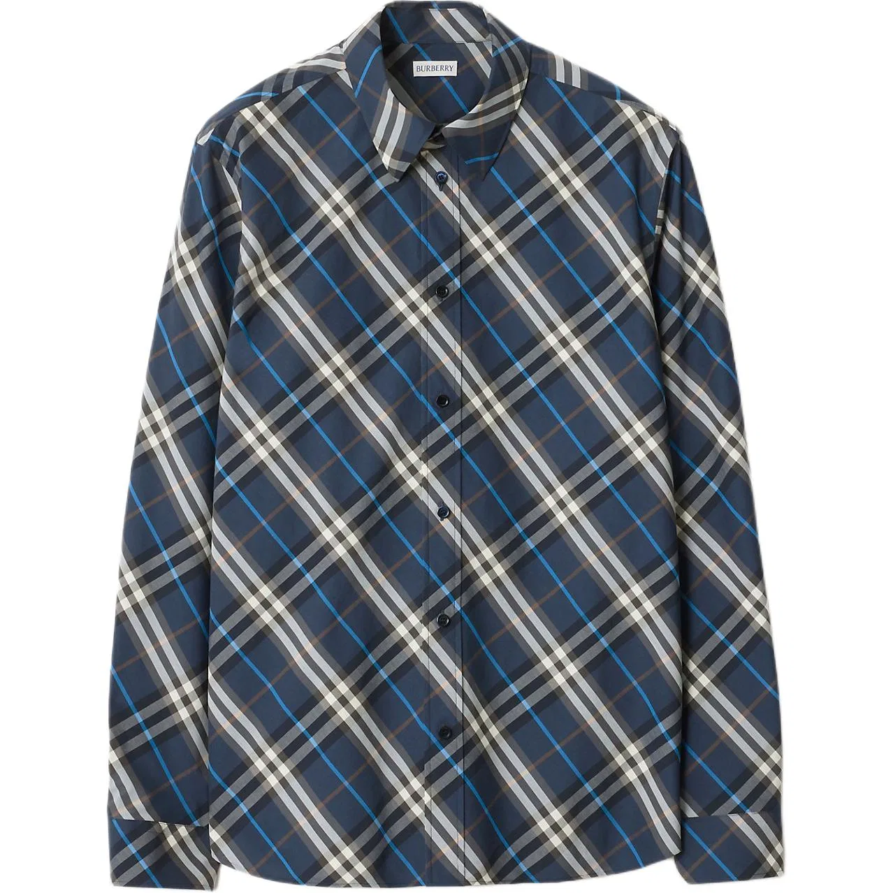 Рубашка Burberry Pilot синий с длинным рукавом, мужская, кэжуал