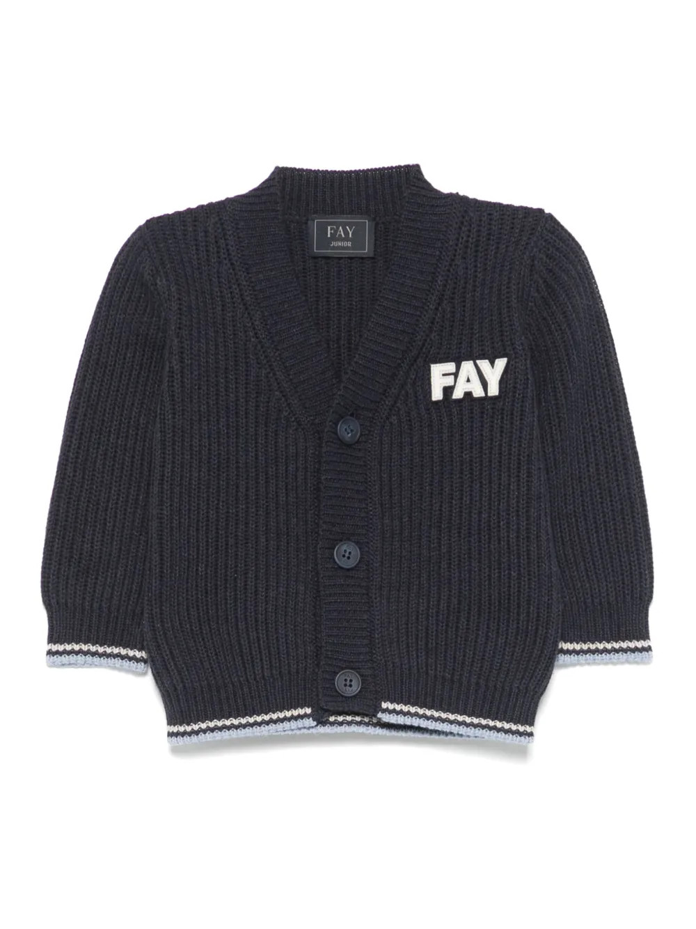 

Кардиган с нашивкой-логотипом Fay Kids, синий
