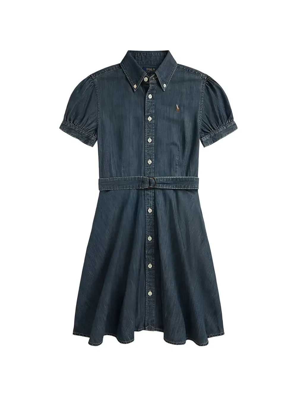 Платье на пуговицах с поясом Polo Ralph Lauren Kids, синий