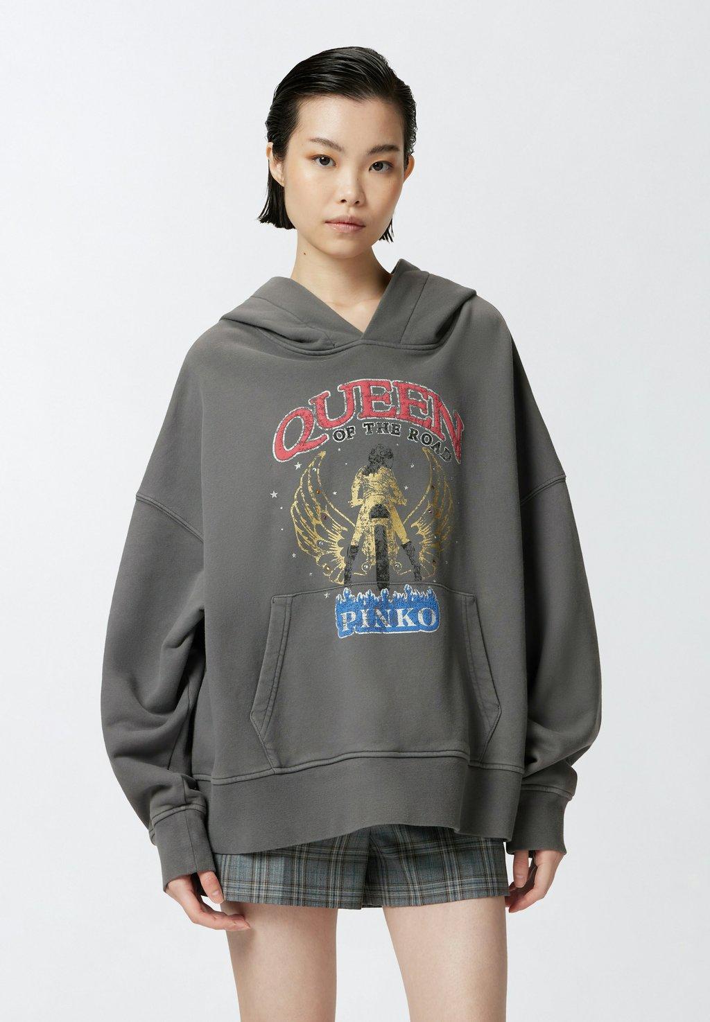 

Толстовка MAKAMBA con cappuccio Pinko, серый