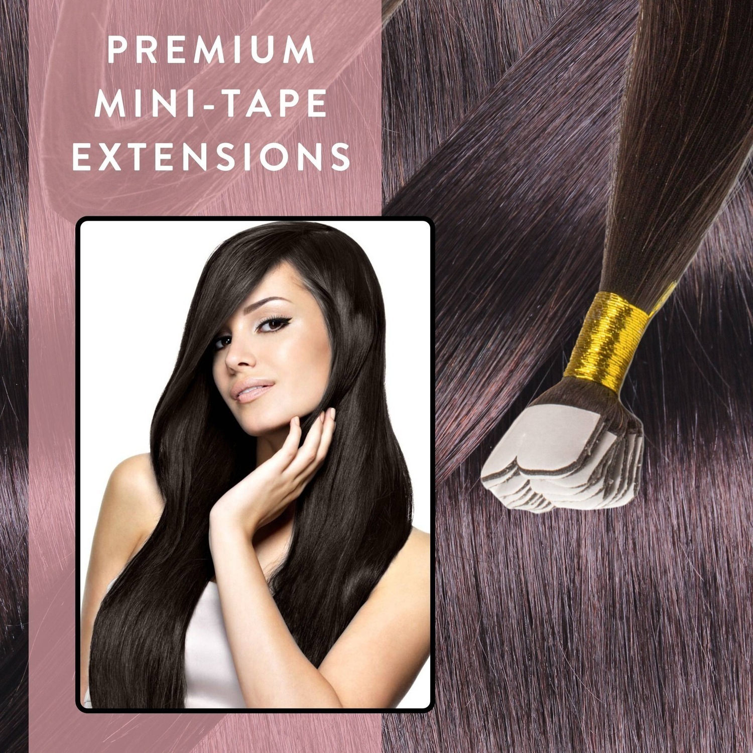 Накладные волосы mini tape extensions premium echthaar #5/0 hellbraun Hair2Heart, 50cm, количество 12 шт. — фото 2