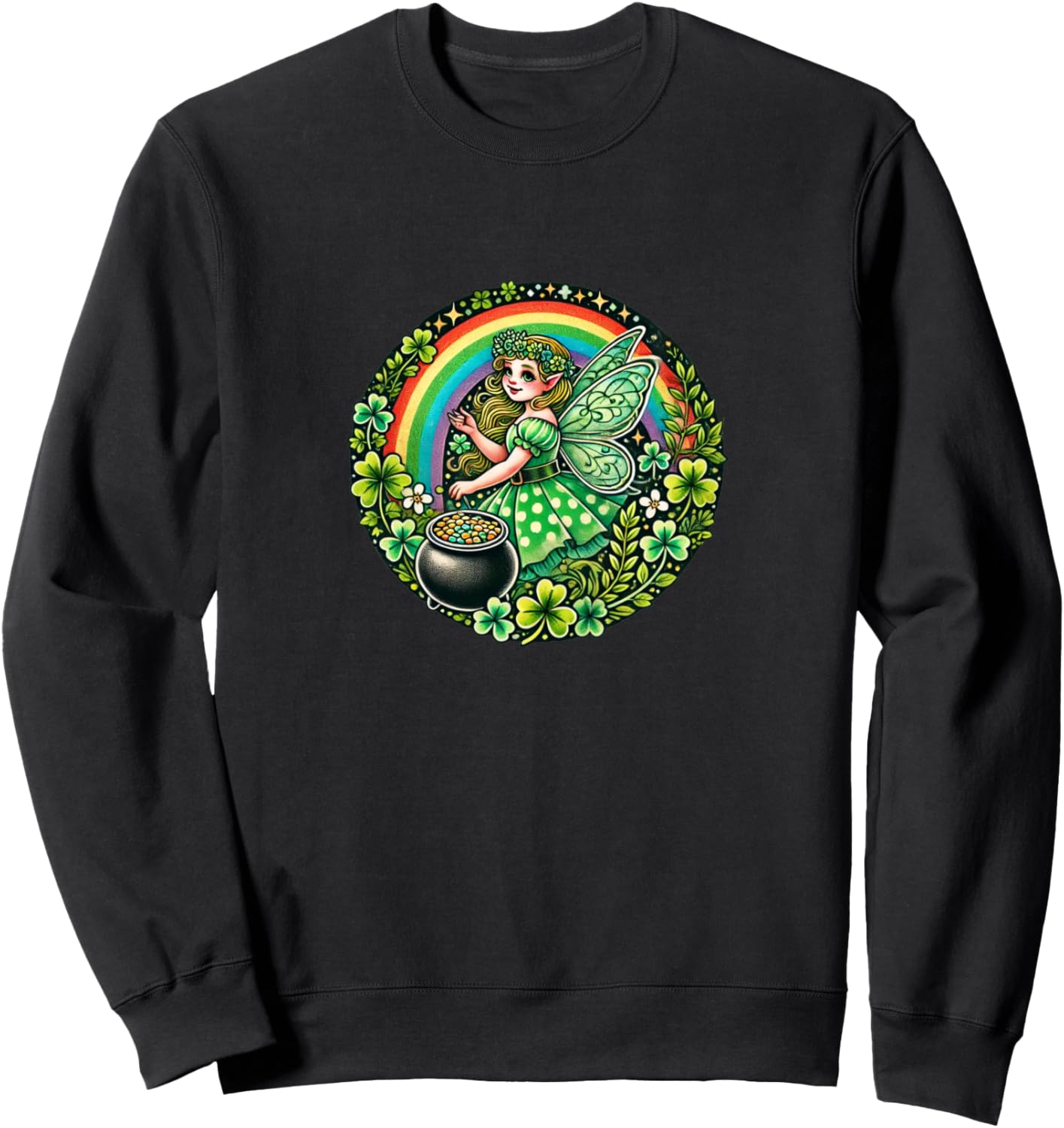 

Милая толстовка с изображением феи ко Дню Святого Патрика Vintage Shamrock Love Snugg, черный