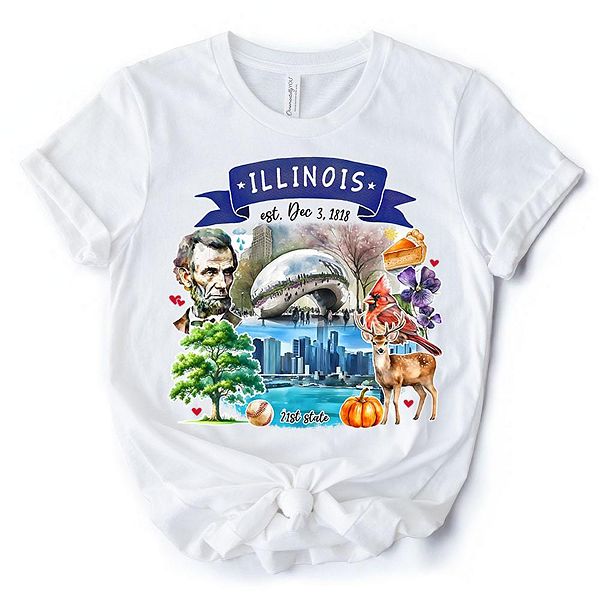 

Футболка с тематикой и достопримечательностями штата Иллинойс Ornamentallyyou