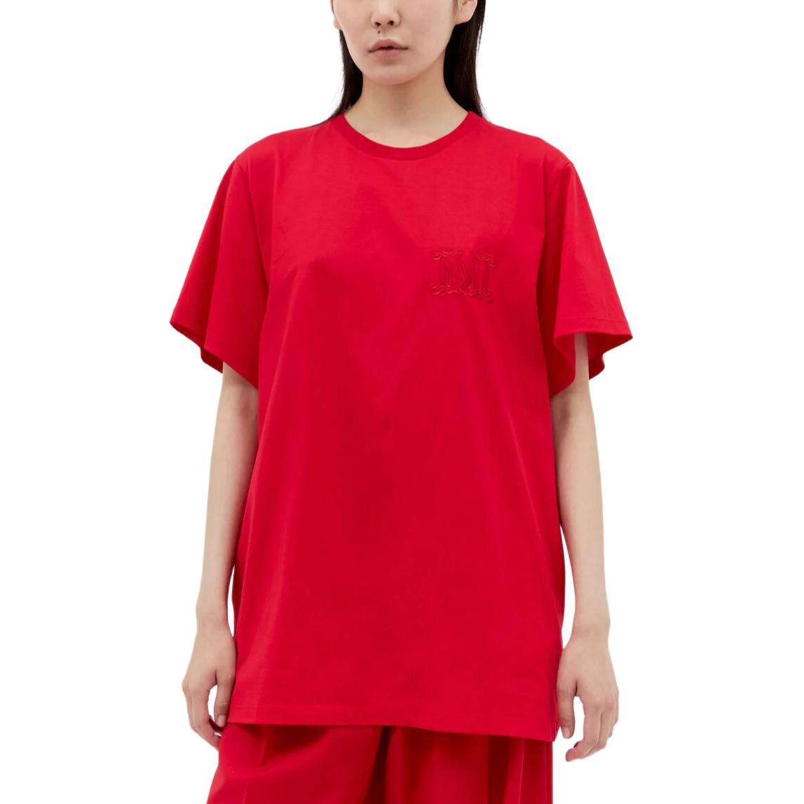 

МаксМара Футболка с круглым вырезом и короткими рукавами, красная