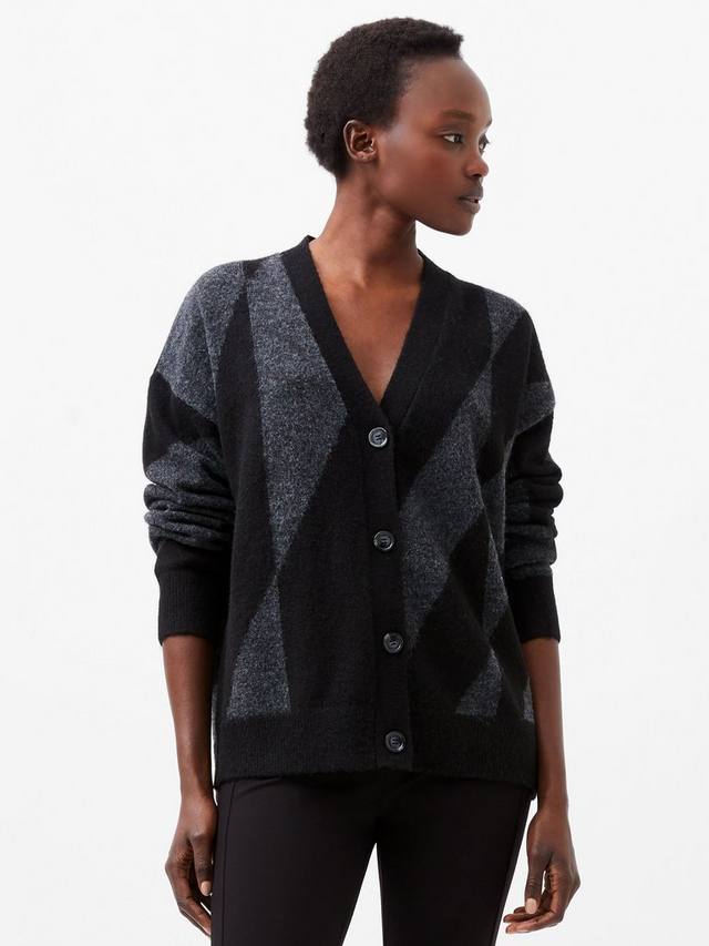 

Кардиган в клетку с кисточкой от николы French Connection, цвет Black/Dark Grey