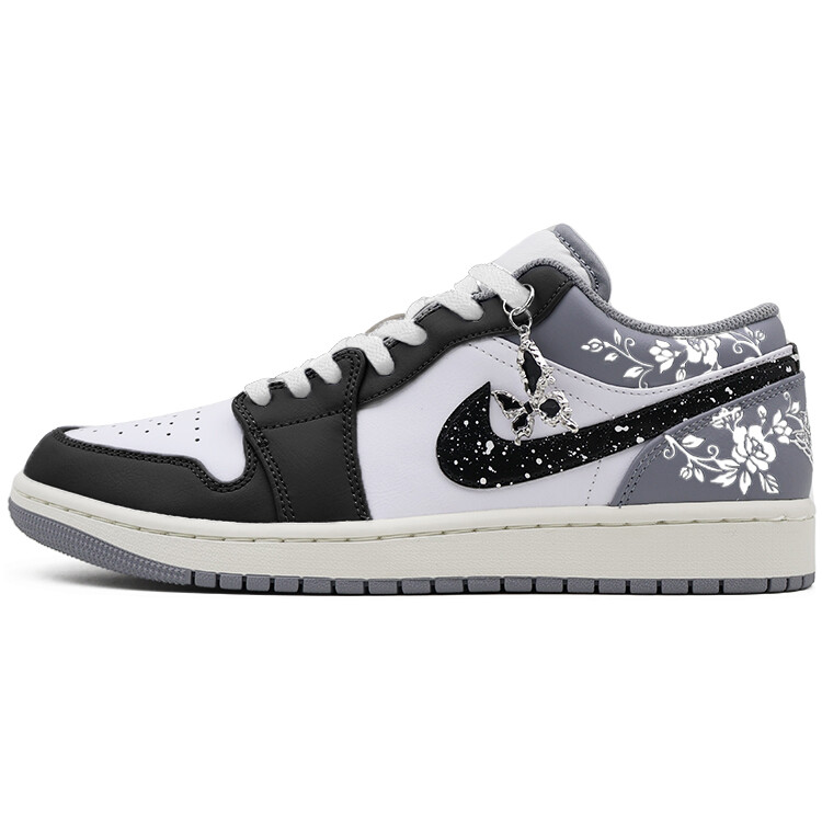 

Кроссовки Air Jordan 1 Vintage Basketball Shoes Men Low-top Gray/White/Black, серый/белый/черный