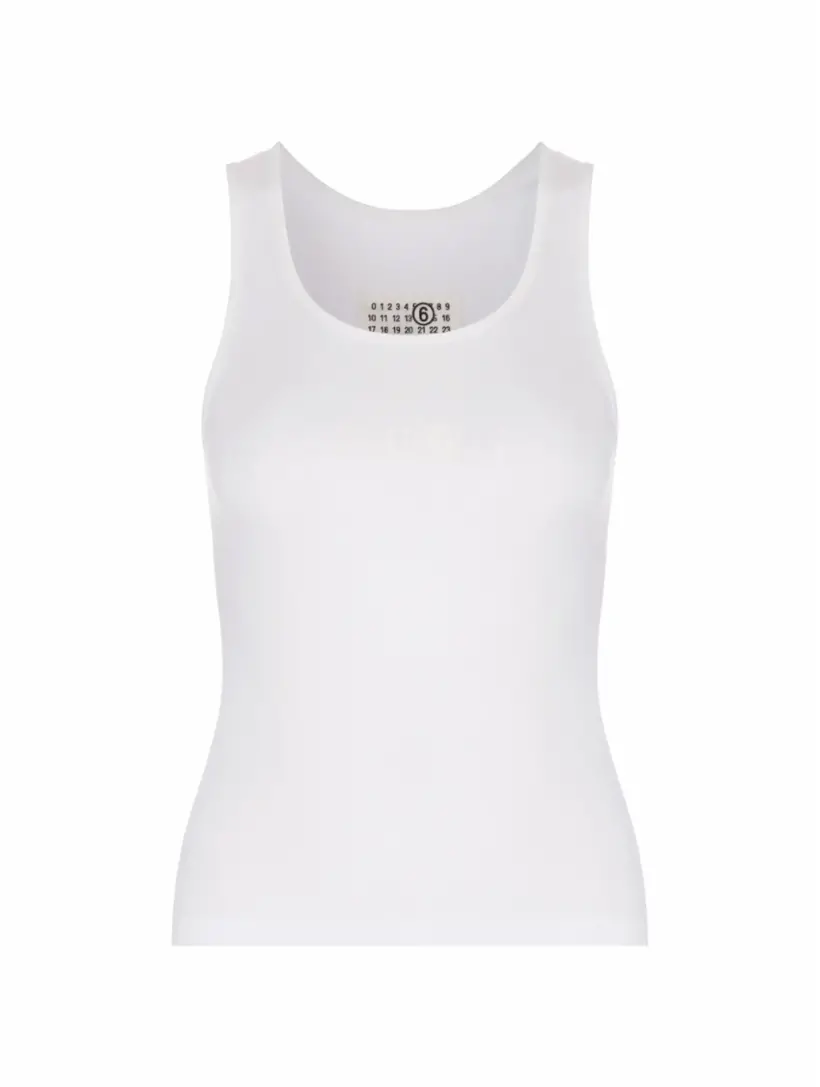 

Трикотажный топ с логотипом MM6 MAISON MARGIELA, белый