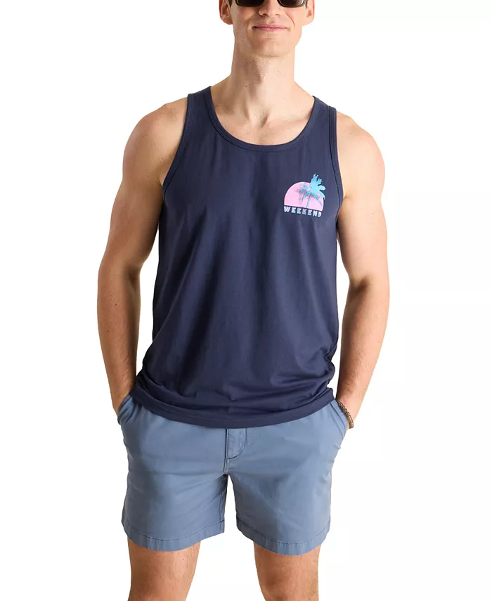 

Мужская майка с принтом Palm Wave без рукавов Chubbies, синий