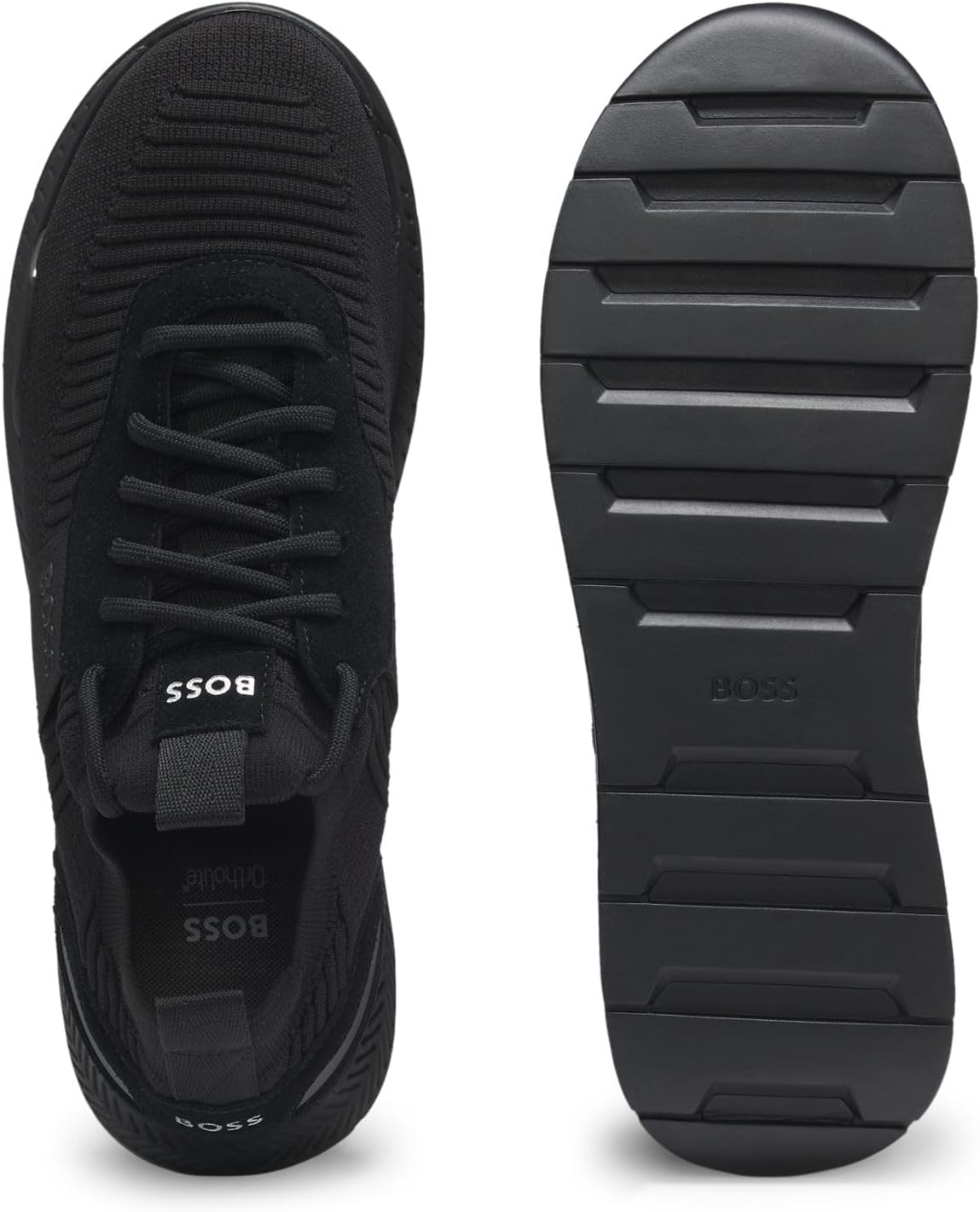 Кроссовки BOSS Mens Titanium Runn TTNM EVO с замшевой отделкой в стиле носка, размер, черный — фото 4