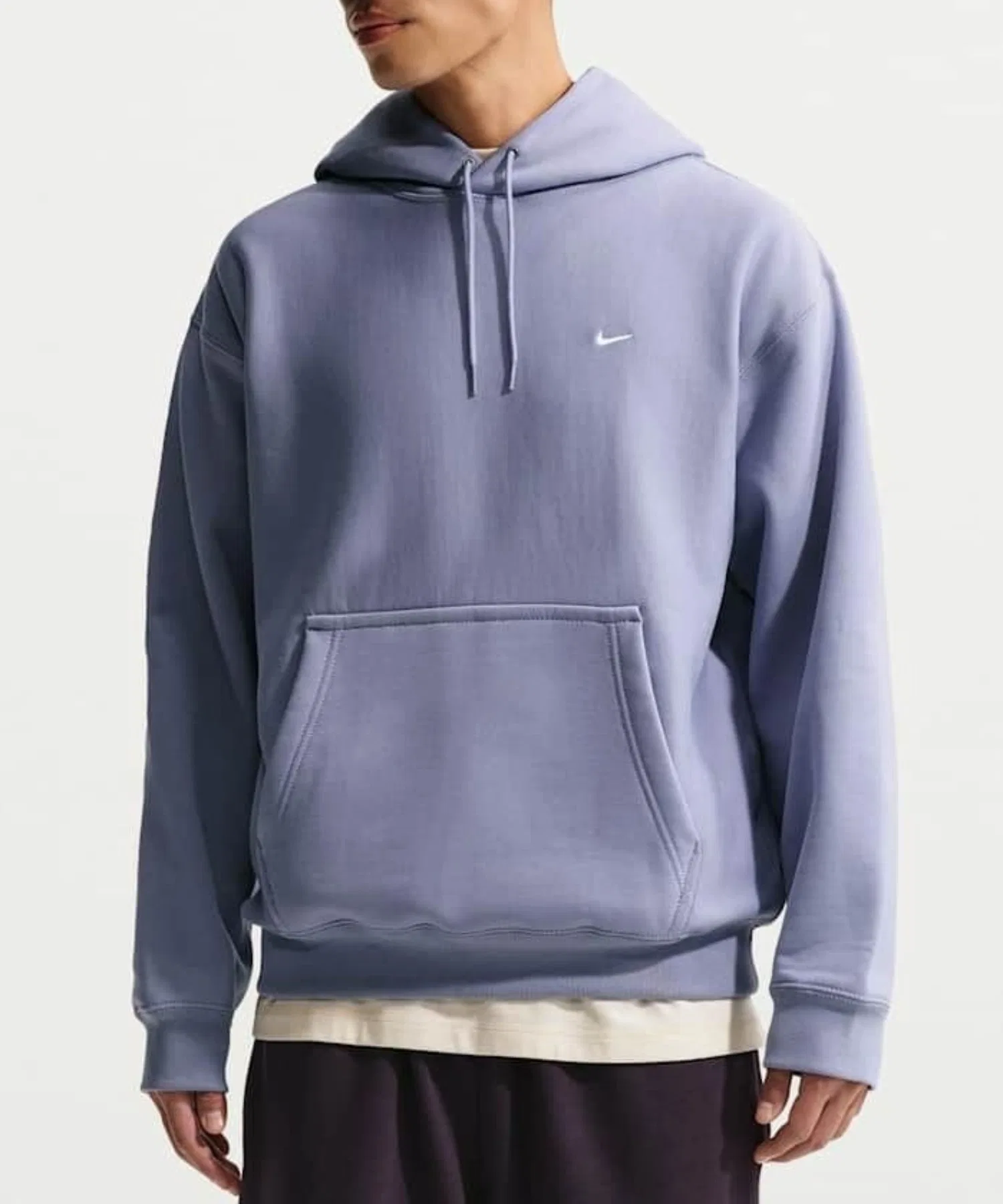 Мужская толстовка Nike Solo Swoosh с капюшоном HV1083-506, цвет «железо-фиолетовый».
