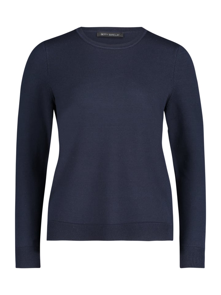 

Базовый вязаный свитер с круглым вырезом темно-синего цвета. Betty Barclay