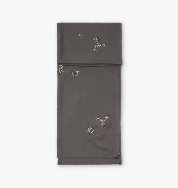 

Шарф из мериносовой шерсти, украшенный стразами «Ирис» Janavi India, черный