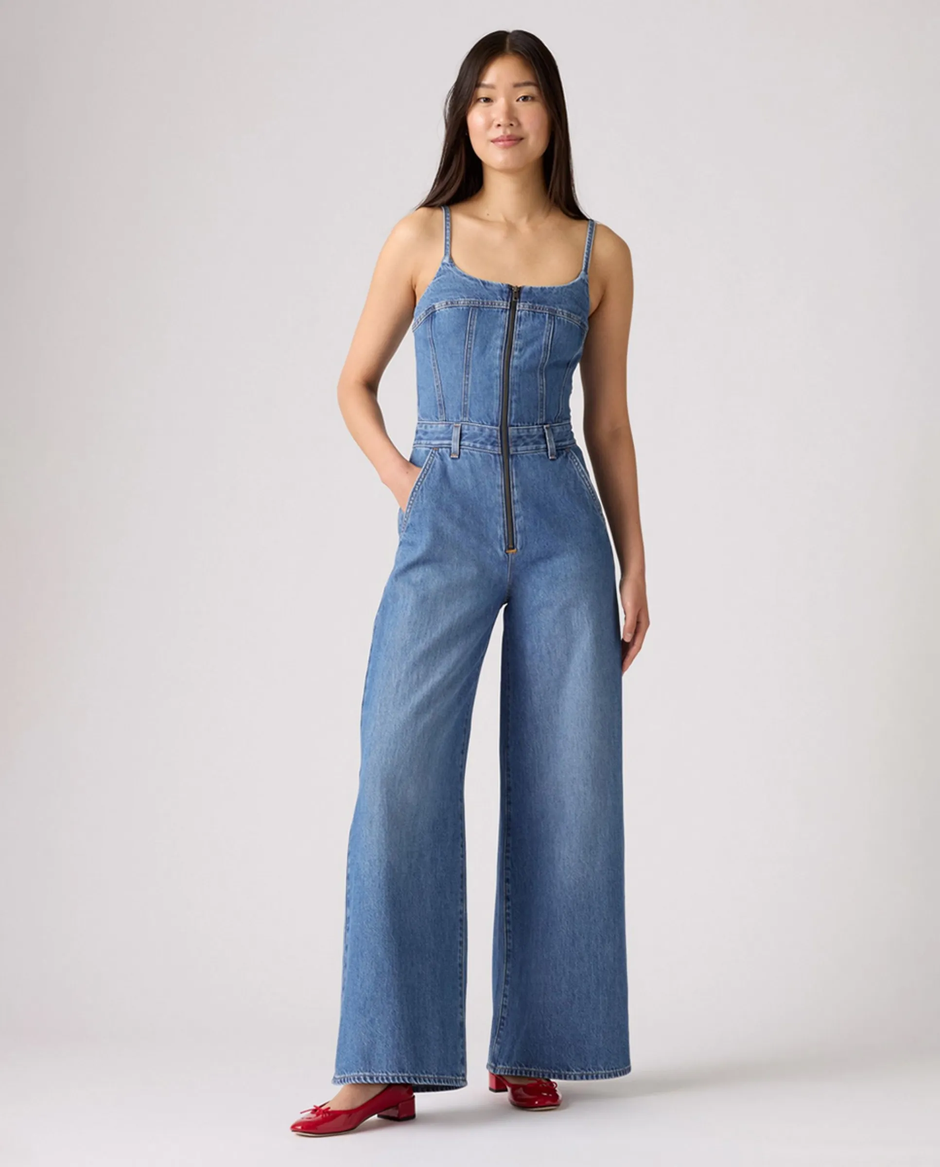 

Длинное женское платье-комбинезон на лямках Levi'S, синий